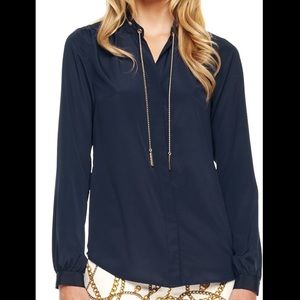 MICHAEL by Michael Kors Chain Button Down Blouse